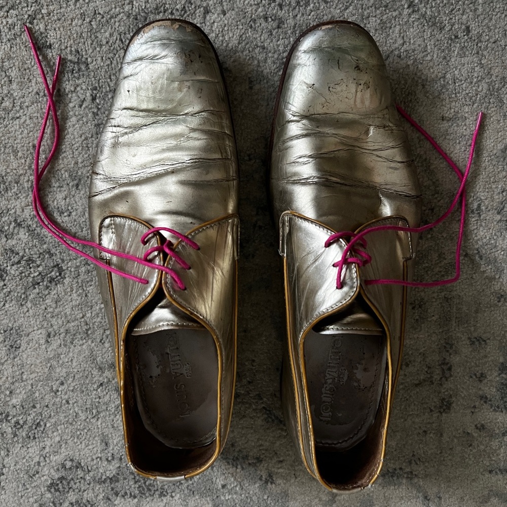 Louis Vuitton Metallic Gold Calfskin Oxfords